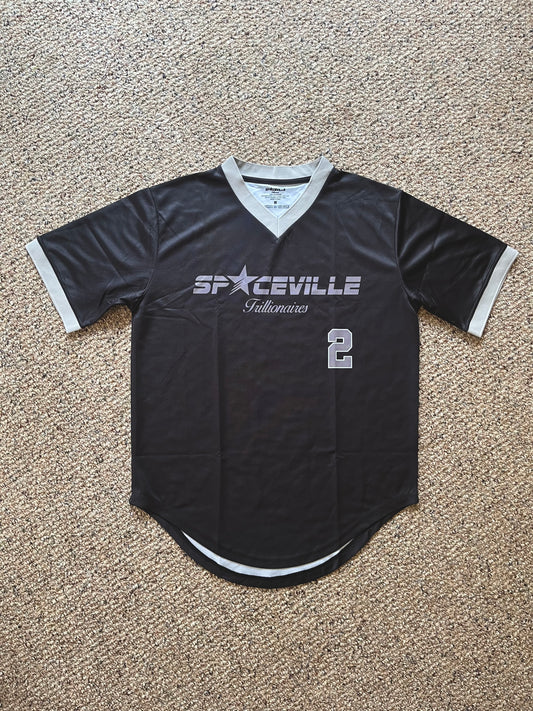 Black & Grey Pull-Over Baseball Jersey